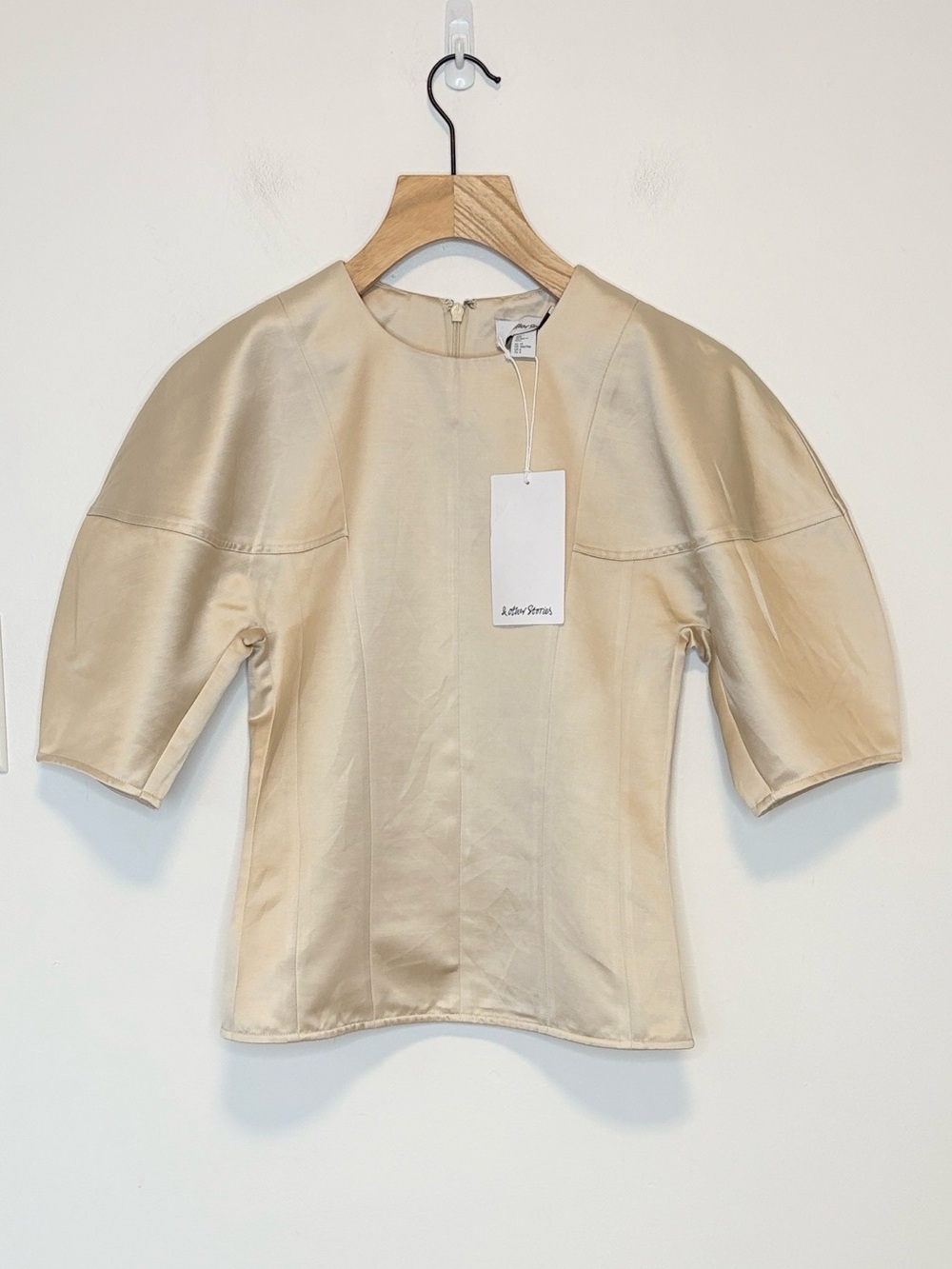 & Other Stories puffed sleeve satin structured top NWT , sz : 0 - Picture 8 of 16
